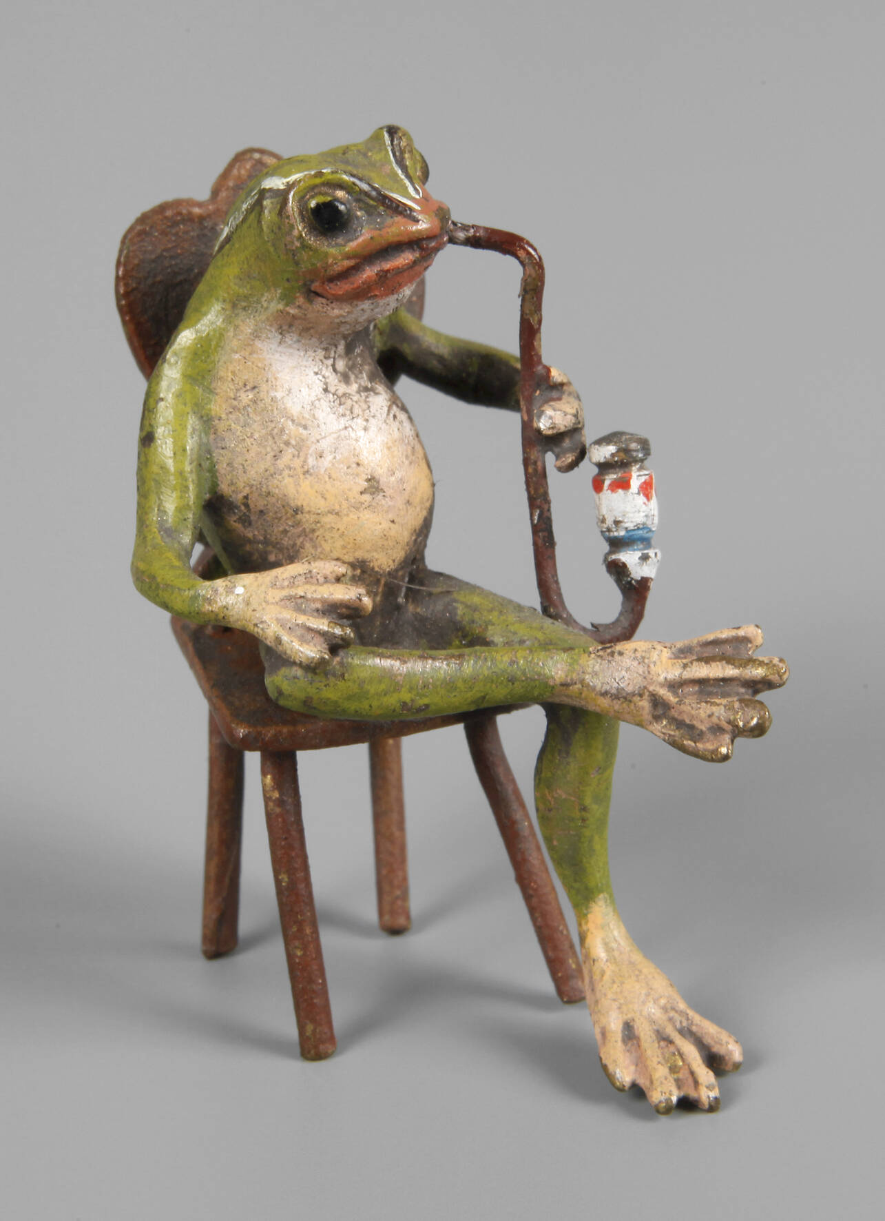 Wiener Bronze Frosch als Pfeifenraucher