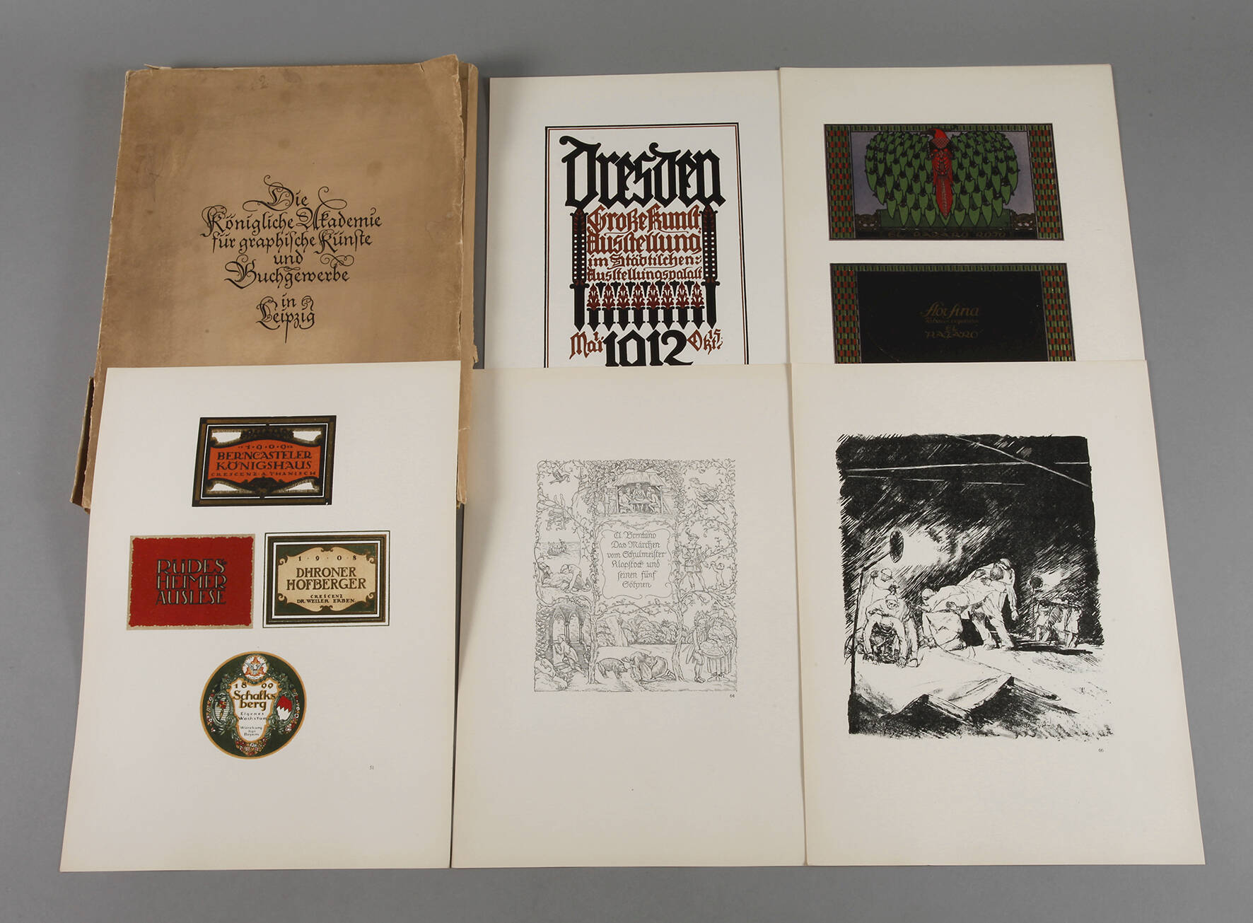 Jubiläumsmappe der Akademie in Leipzig von 1914