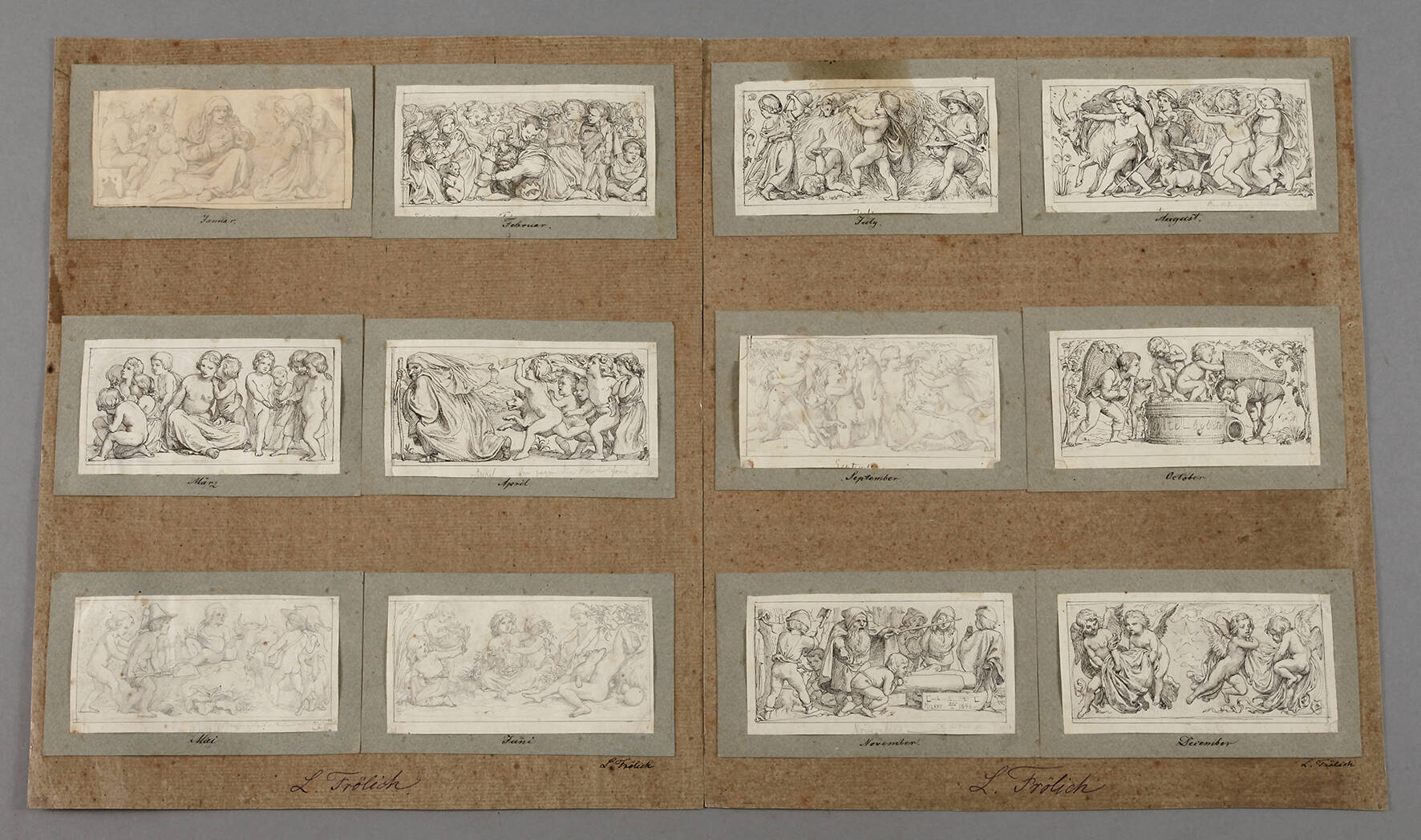 Lorenz Frølich, Zeichnungszyklus, Die zwölf Monate