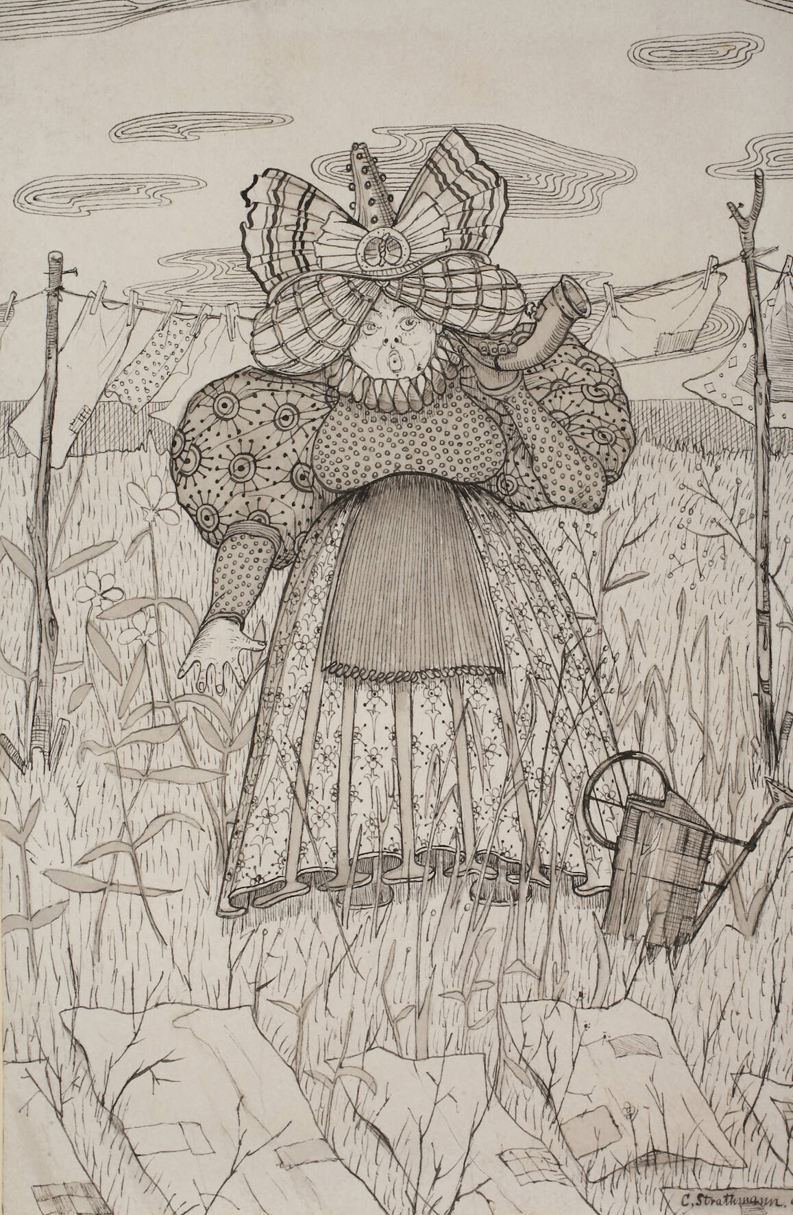 Carl Strathmann, Frau mit Hörrohr