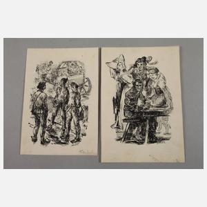 Karl Stratil, Konvolut Illustrationszeichnungen