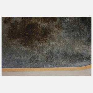 Paar Landschaftsaquarelle