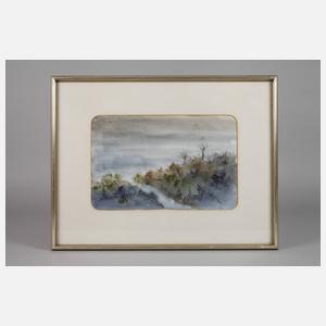 Paar Landschaftsaquarelle