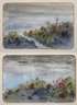 Paar Landschaftsaquarelle