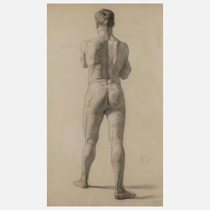 Prof. Sascha Schneider, Stehender Rückenakt