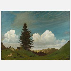 Hanns Herzing, "Baum im Wolkenspiel"