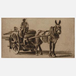 Prof. Richard Müller, "Italienisches Pferdefuhrwerk"