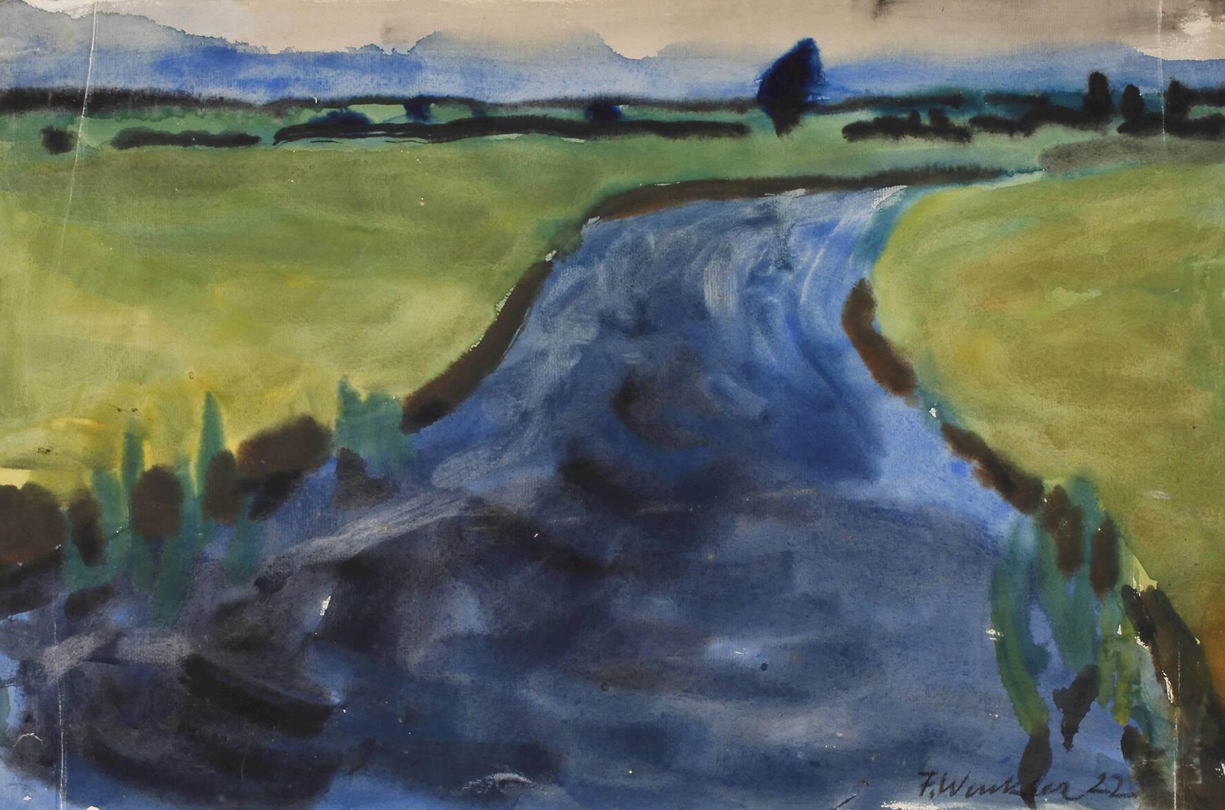 Fritz Winkler, attr., Am Fluss