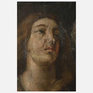 Gekreuzigter Jesus mit Maria Magdalena