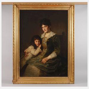 Prof. Andreas Groll, attr., Bildnis einer Mutter mit Tochter