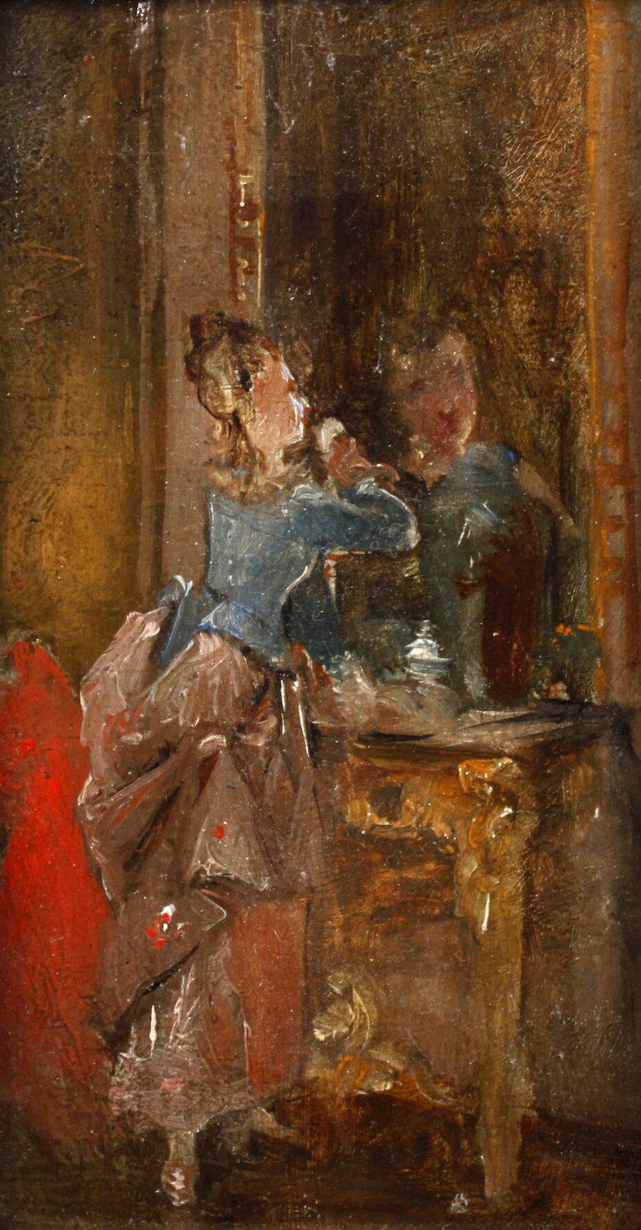 Carl Herpfer, attr., Frau vor dem Spiegel