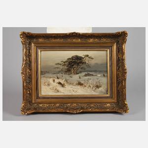 Prof. Emil Neumann, Winterliche Hasenjagd