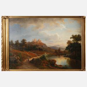 Carl Ludwig Schmitz, Romantische Landschaft mit Burgruine