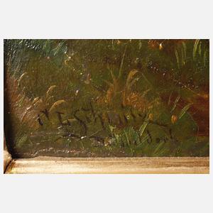 Carl Ludwig Schmitz, Romantische Landschaft mit Burgruine