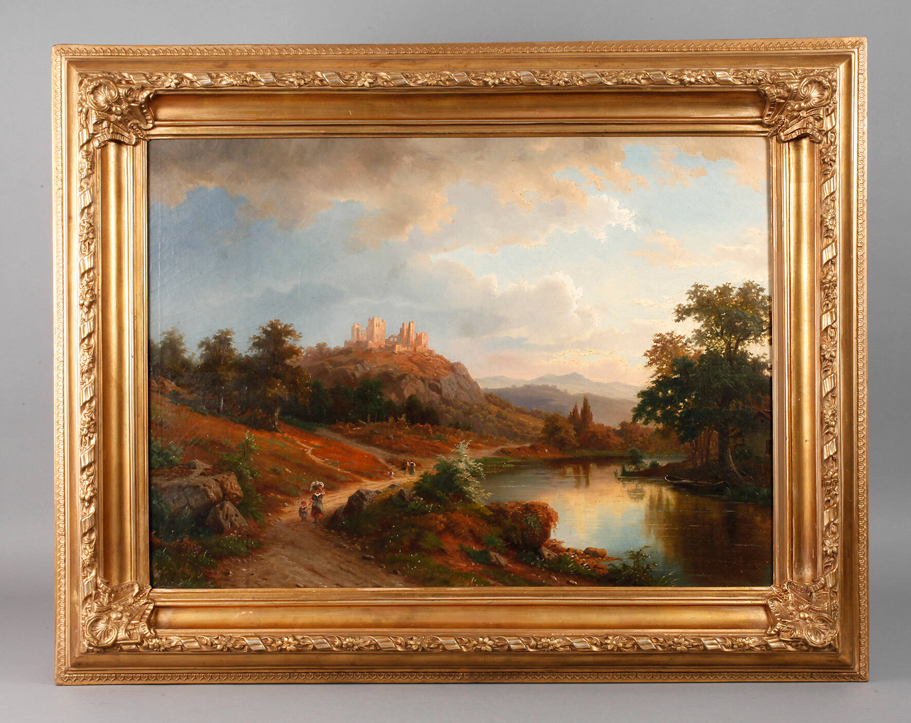 Carl Ludwig Schmitz, Romantische Landschaft mit Burgruine