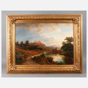 Carl Ludwig Schmitz, Romantische Landschaft mit Burgruine