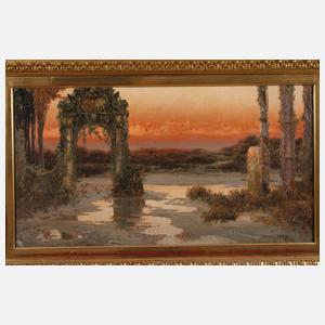 Enrique Serra y Auqué, In den pontinischen Sümpfen bei Rom