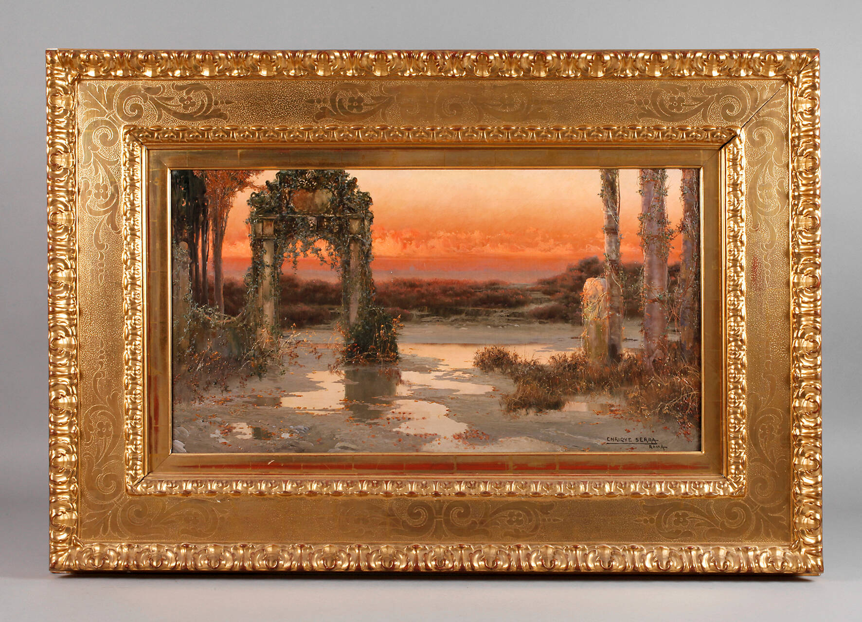 Enrique Serra y Auqué, In den pontinischen Sümpfen bei Rom