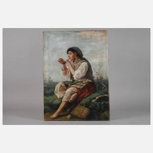 Mihaly Szobonya, Rauchendes Zigeunermädchen