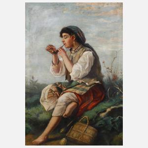 Mihaly Szobonya, Rauchendes Zigeunermädchen