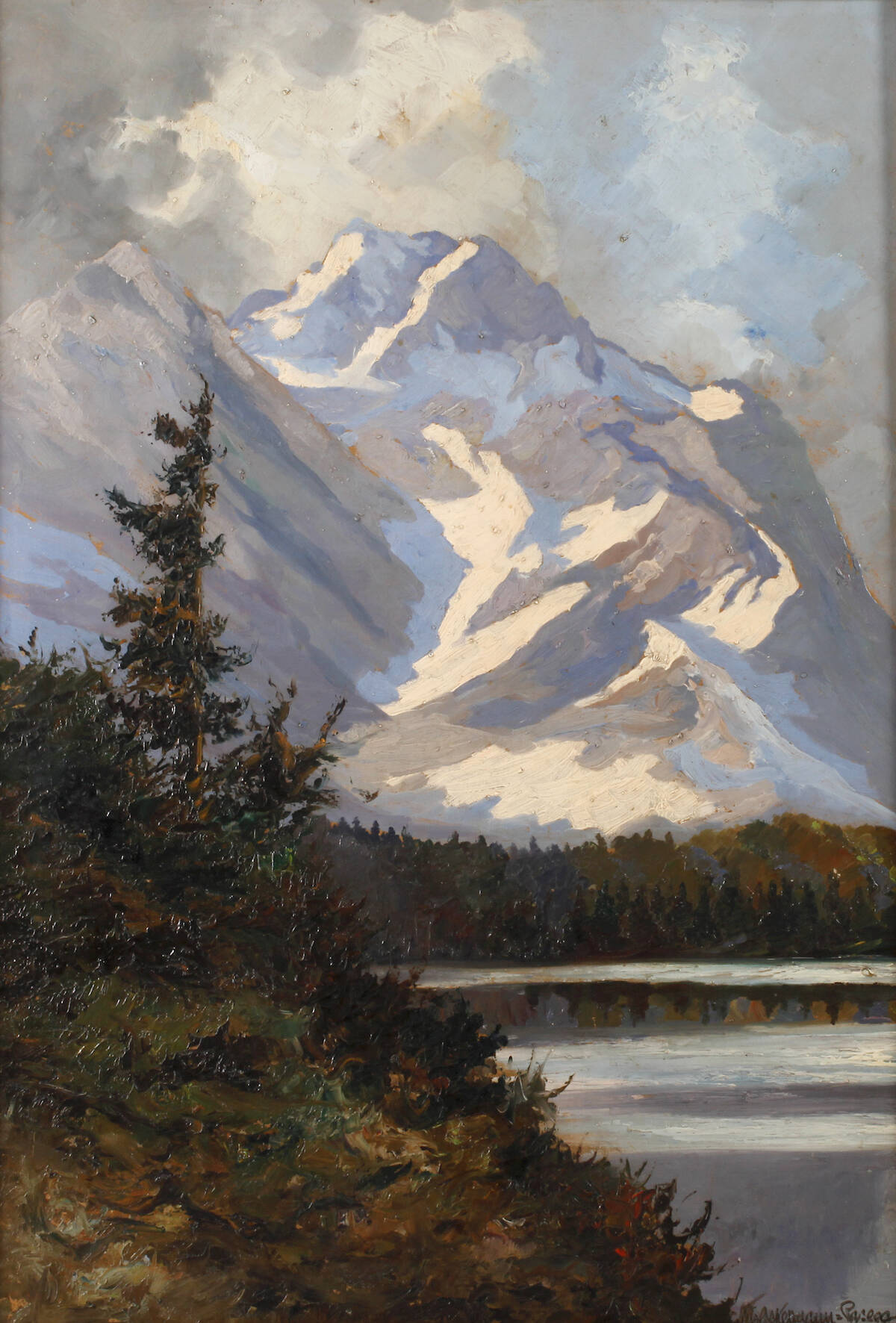 Otto Ackermann-Pasegg, "Eibsee mit Zugspitze"