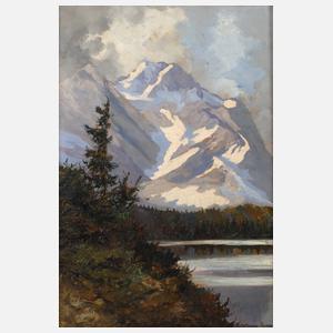 Otto Ackermann-Pasegg, "Eibsee mit Zugspitze"