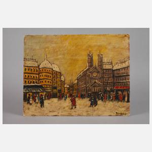 Antal Berkes, Winterliche Stadtlandschaft