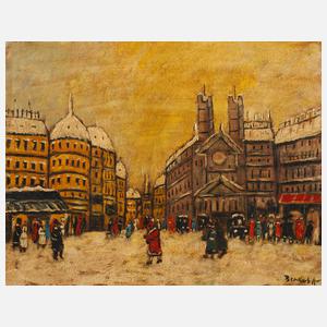 Antal Berkes, Winterliche Stadtlandschaft