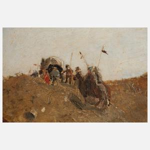 Lore Feldberg-Eber attr., Bauersfrau in Landschaft