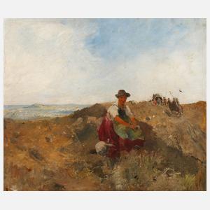 Lore Feldberg-Eber attr., Bauersfrau in Landschaft