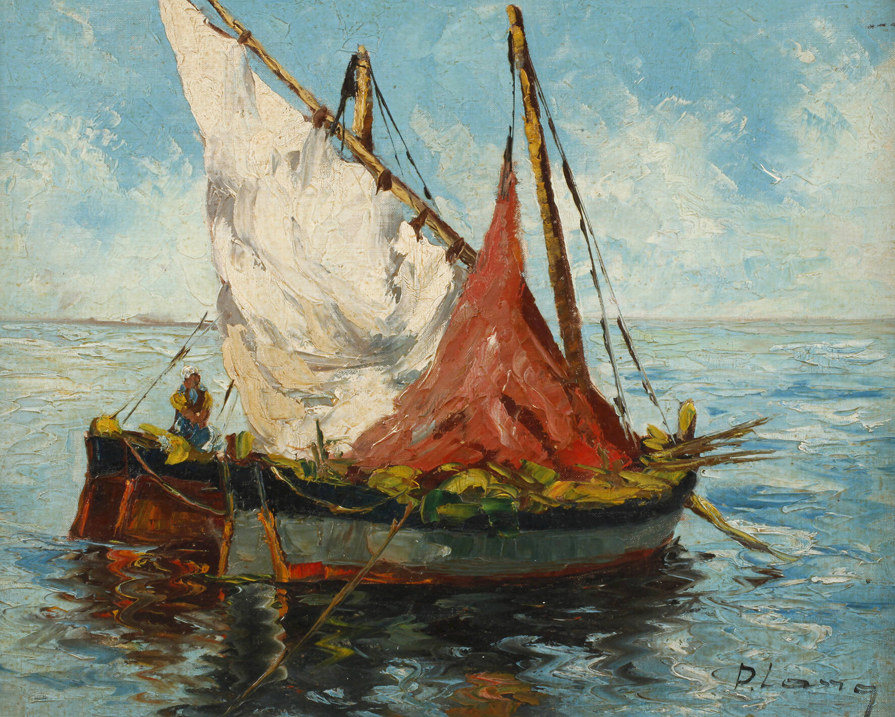 P. Lang, holländische Fischerboote