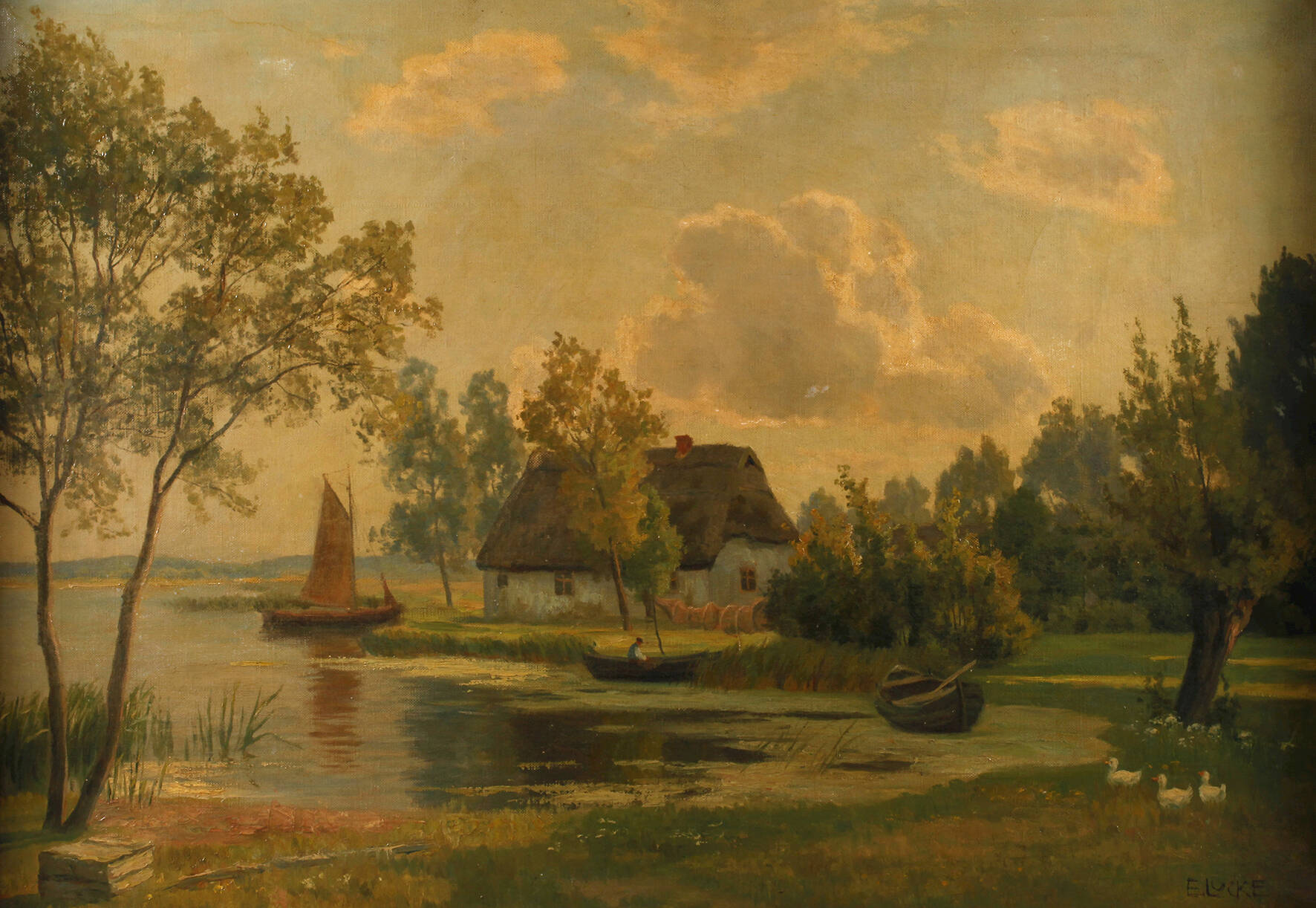 Ernst Lucke, Fischerkate am Meer