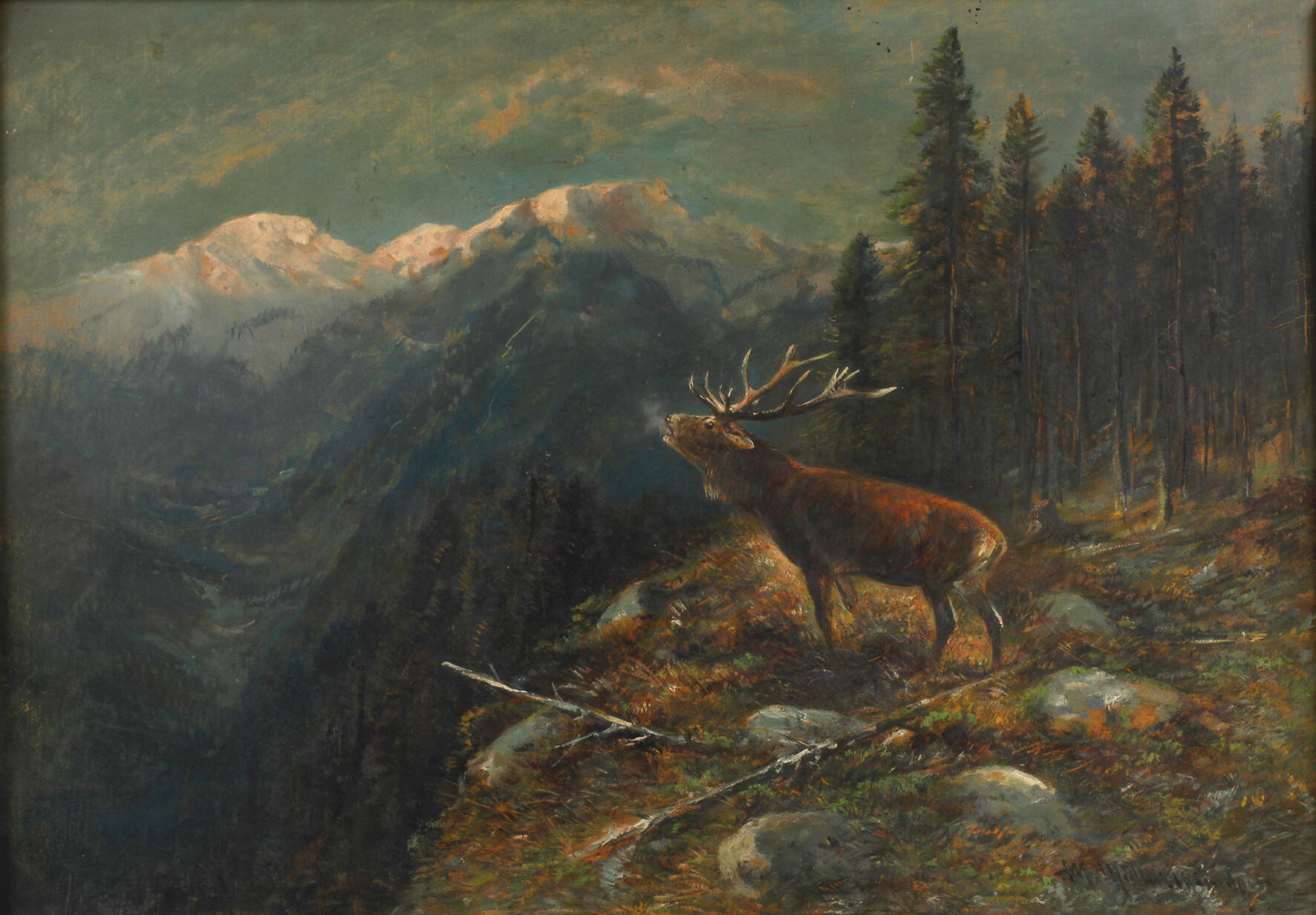 Moritz Müller II, Hirsch im Gebirge