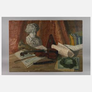 W. Pretschner, Stillleben mit Beethovenbüste