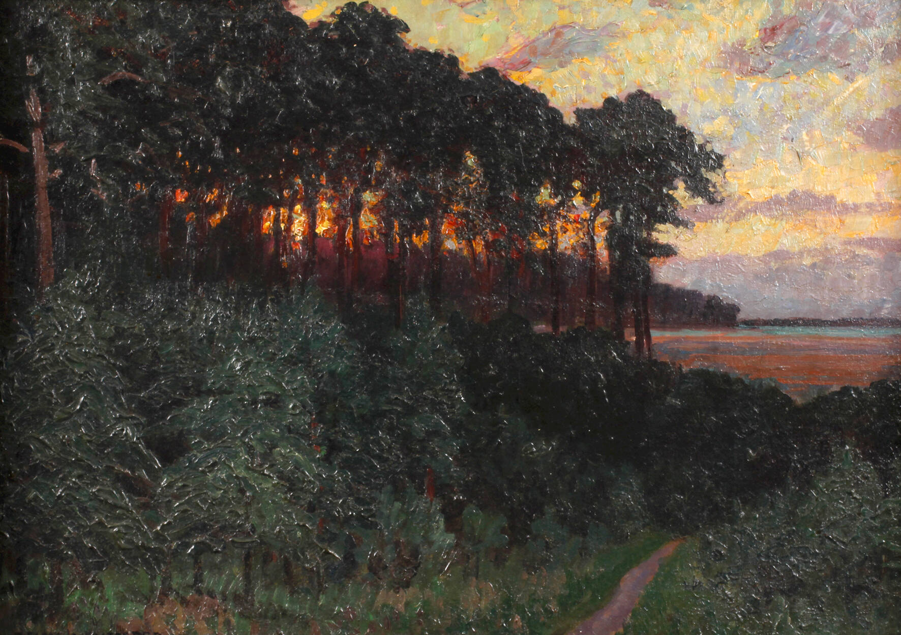Eugen Reich-Münsterberg, Sonnenuntergang in der Uckermark am Wurlsee