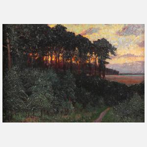 Eugen Reich-Münsterberg, Sonnenuntergang in der Uckermark am Wurlsee