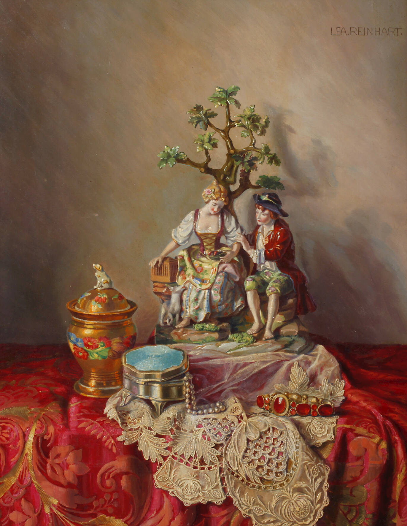 Lea Reinhart, Stillleben mit Porzellanfigur