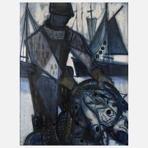 Carlo Rosberg, Fischer mit seinem Fang