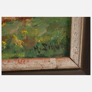 H. Schütz, Pflügender Bauer