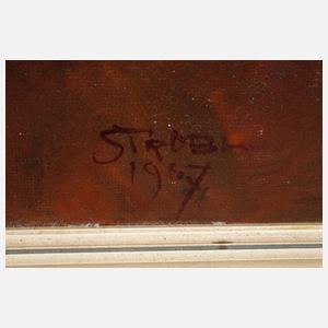 Hans Strobl, Gladiolen und Zinnien