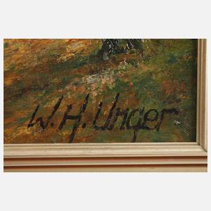 Wolfgang Heinz Unger, Landschaft mit Birken am See