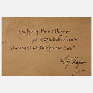 Wolfgang Heinz Unger, Landschaft mit Birken am See