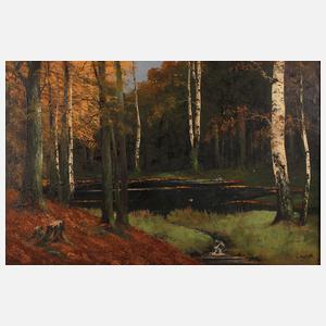 H. Wenzel, Birken am Weiher