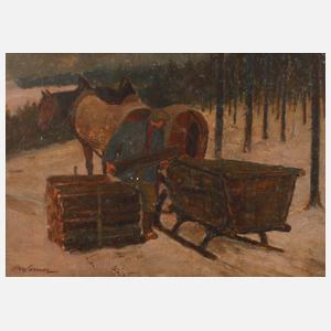 Břetislav Werner, Holzarbeiter im Wald