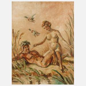 Faun und Nymphe im Schilf