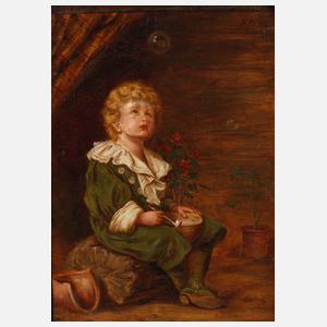 Monogrammist A.G., Junge mit Seifenblasen