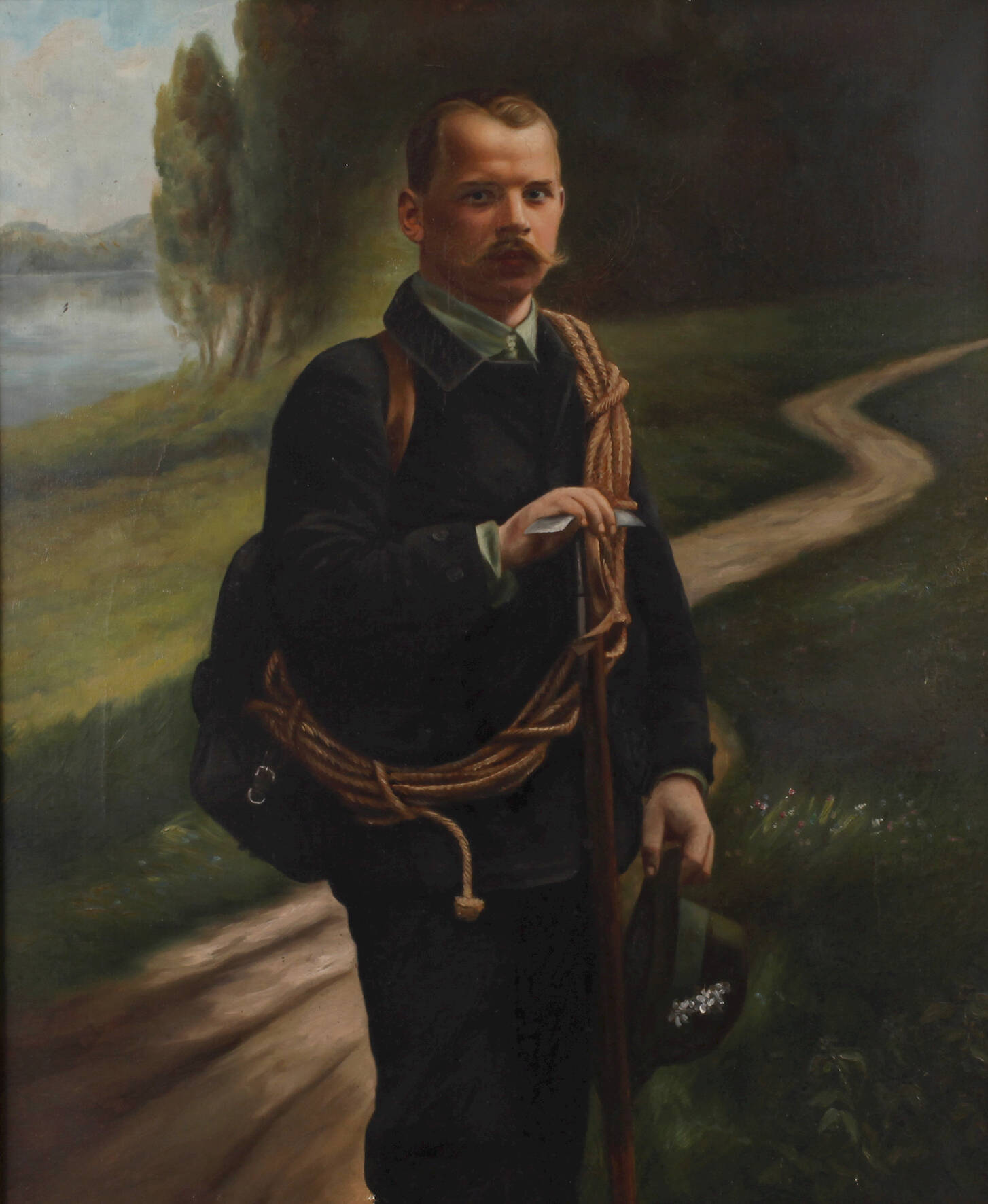 Bergsteiger in Sommerlandschaft