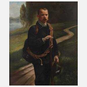 Bergsteiger in Sommerlandschaft