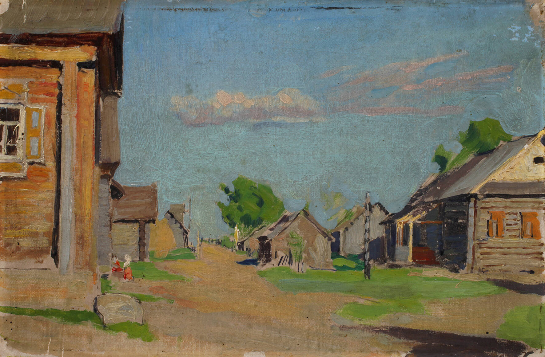 Romantische russische Dorflandschaft