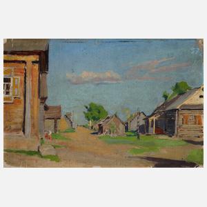 Romantische russische Dorflandschaft
